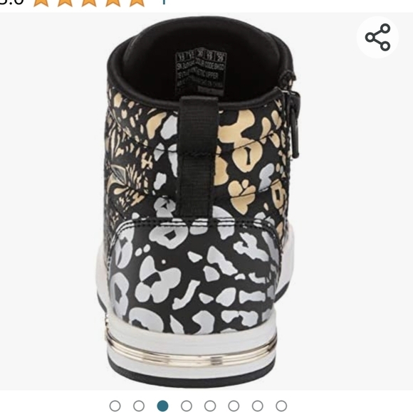 Skechers Unisex-Child Hi Top Sneaker black gold Leopard  Size 2 - Picture 7 of 16
